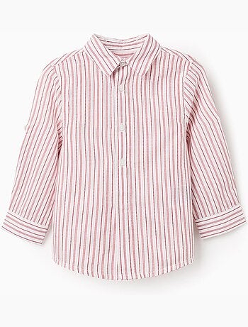 Chemise en coton à manches longues et rayures
