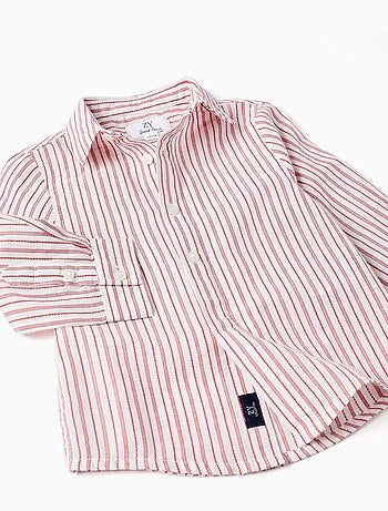Chemise en coton à manches longues et rayures