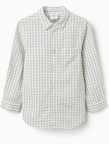 Chemise en coton à manches longues et Vichy B&S