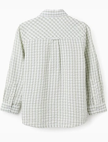 Chemise en coton à manches longues et Vichy B&S