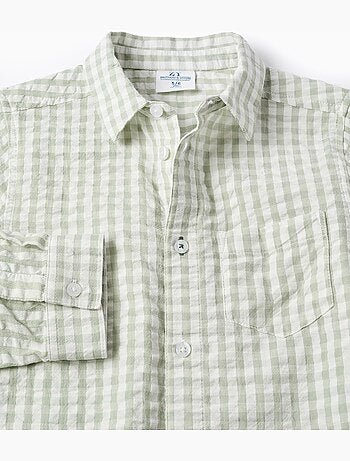 Chemise en coton à manches longues et Vichy B&S