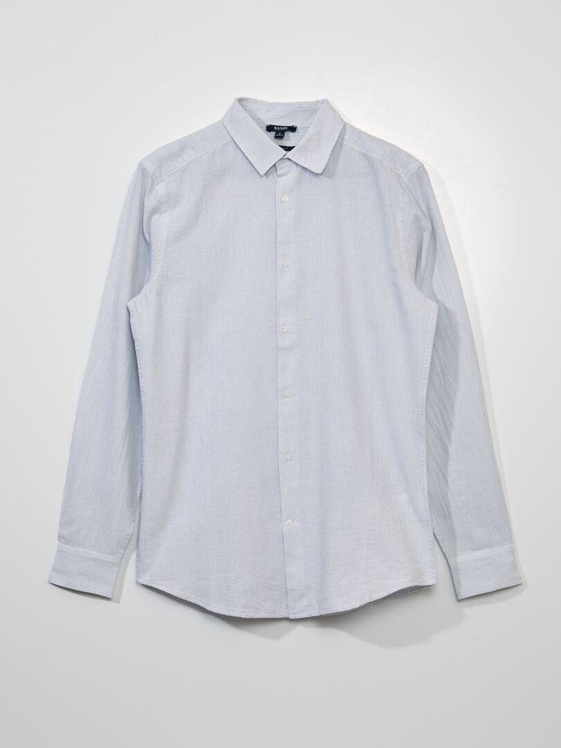 Chemise en coton à motif Blanc - Kiabi