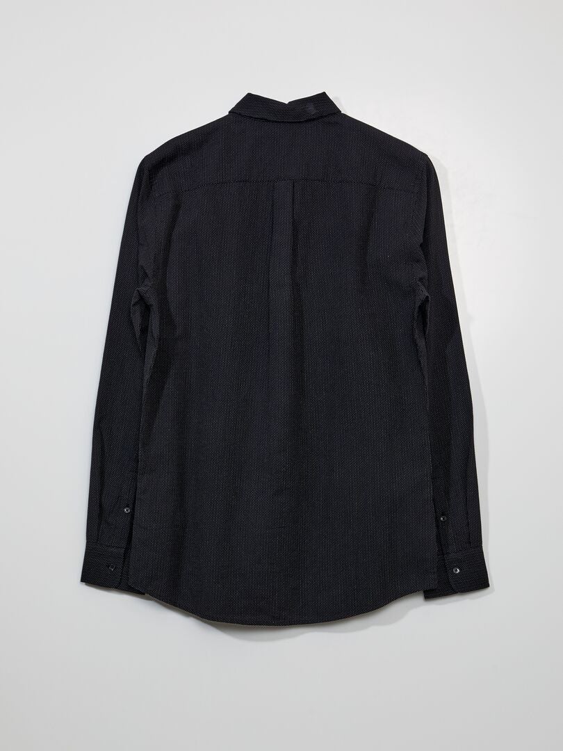 Chemise en coton à motif Noir - Kiabi