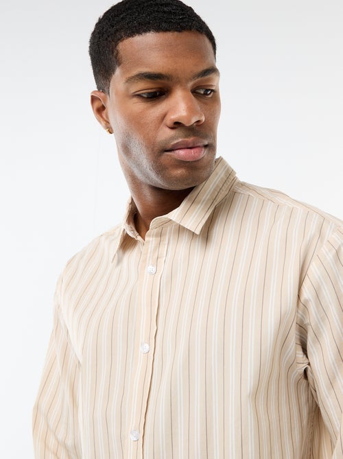 Chemise en coton à motif rayé - Kiabi