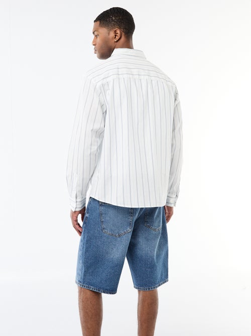 Chemise en coton à motif rayé - Kiabi