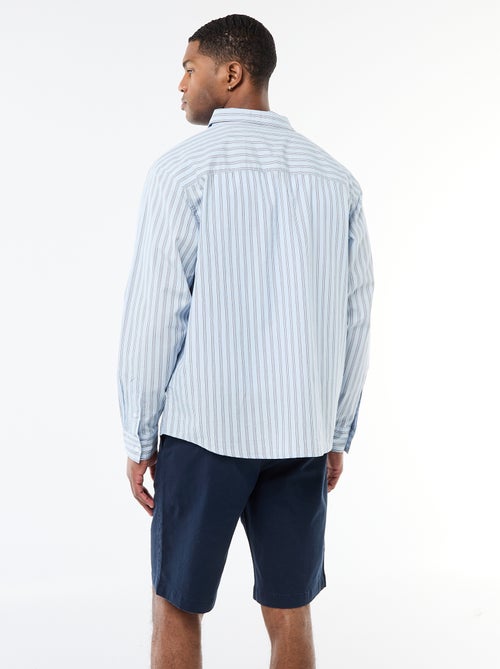 Chemise en coton à motif rayé - Kiabi