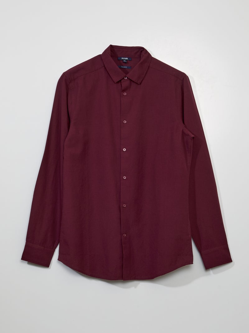 Chemise en coton à motif Rouge - Kiabi