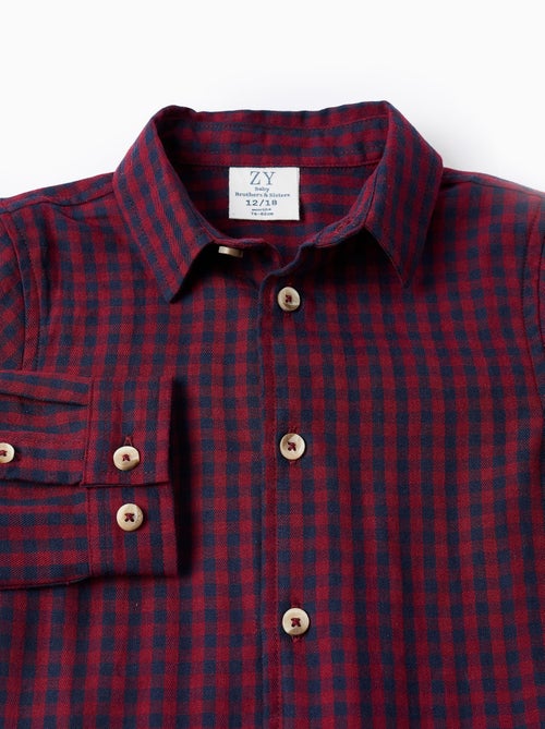 Chemise en Coton à Motif Vichy Brothers & Sisters - Kiabi