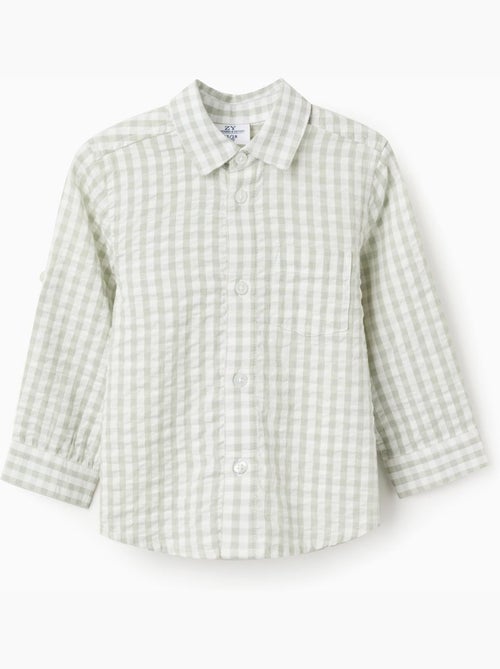 Chemise en coton à motif Vichy B&S - Kiabi