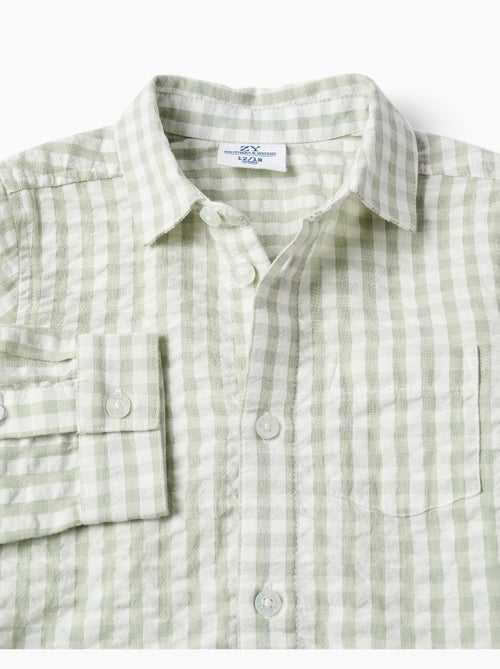 Chemise en coton à motif Vichy B&S - Kiabi