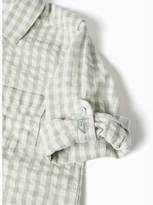 Chemise en coton à motif Vichy B&S - Kiabi