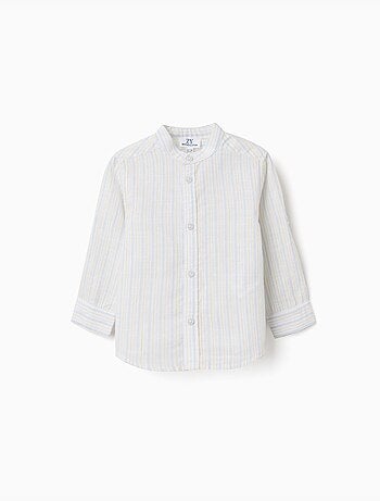 Chemise en coton à rayures et col mao B&S