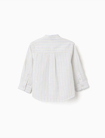 Chemise en coton à rayures et col mao B&S