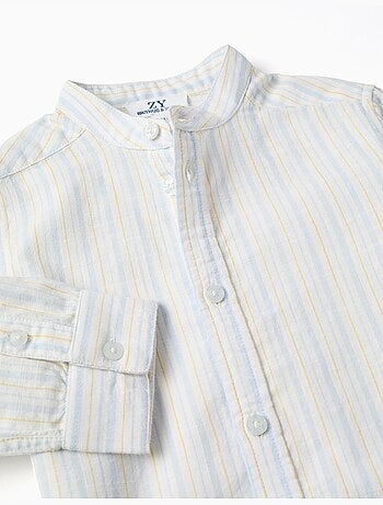 Chemise en coton à rayures et col mao B&S