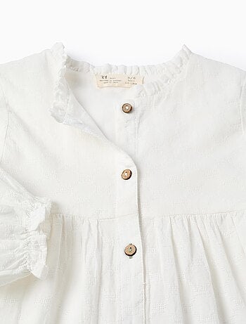 Chemise en Coton à Textures et Volants