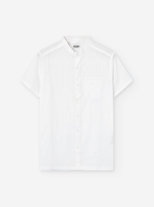 Chemise en Coton avec Col et manches et Poche - Kiabi