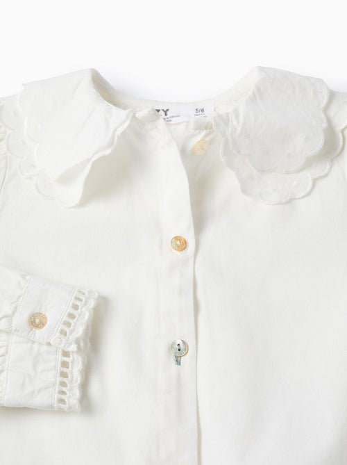 Chemise en Coton avec Détails Brodés - Kiabi