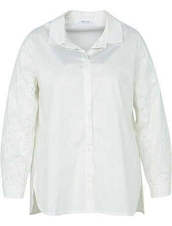 Chemise en coton avec manches brodées
