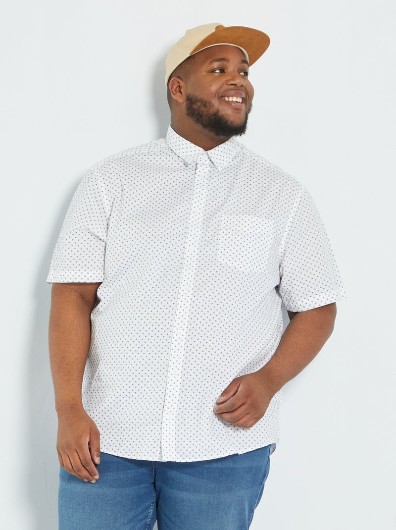 Chemise en coton avec motifs fantaisie Blanc - Kiabi