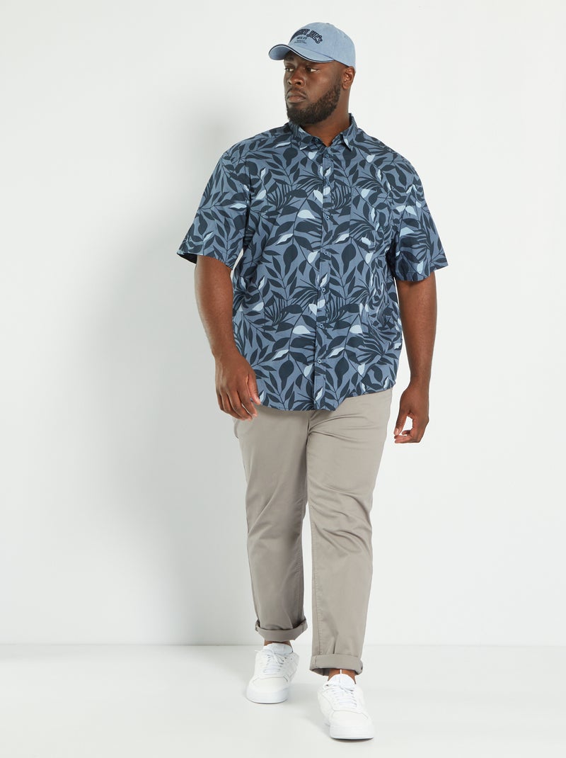 Chemise en coton avec motifs fantaisie Bleu - Kiabi