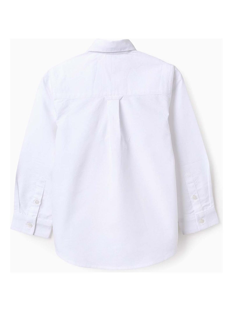 Chemise en Coton avec Nœud Blanc - Kiabi