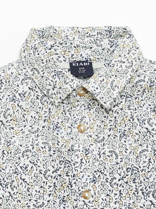 Chemise en coton avec nœud papillon amovible - Kiabi