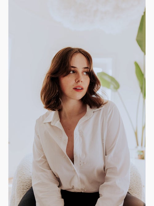 Chemise en coton avec perles PAPRIKA - Kiabi