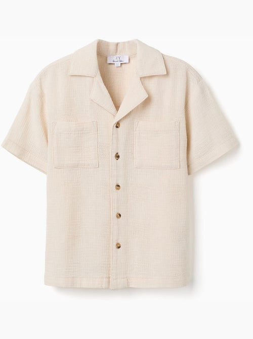 Chemise en coton avec poches poitrine - Kiabi