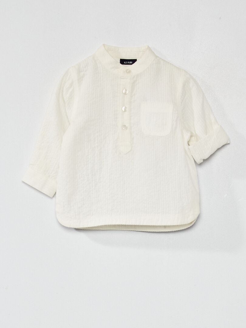 Chemise en coton blanc - Kiabi