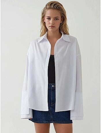 Chemise en coton coupe classique avec détails boutonnés