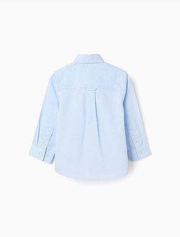 Chemise en coton dobby à manches longues