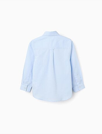 Chemise en coton dobby à manches longues