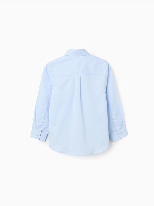 Chemise en coton dobby à manches longues - Kiabi