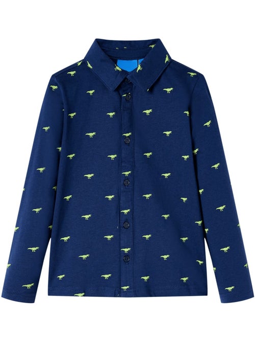 Chemise en coton enfant imprimé dinosaures col pointu boutonnée - vidaxl - Kiabi