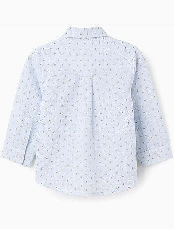 Chemise en coton et lin à motif cercles