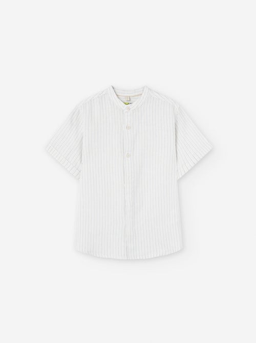 Chemise en Coton et Lin à Rayures - Kiabi