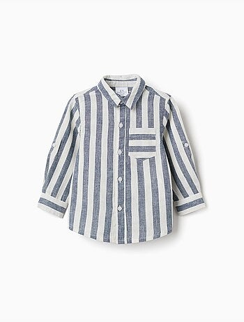 Chemise en coton et lin à rayures You&Me