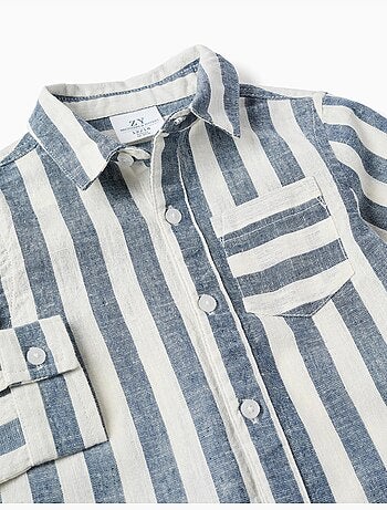 Chemise en coton et lin à rayures You&Me