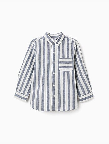 Chemise en coton et lin à rayures You&Me