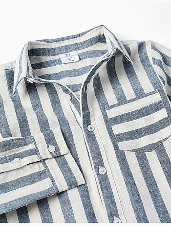 Chemise en coton et lin à rayures You&Me