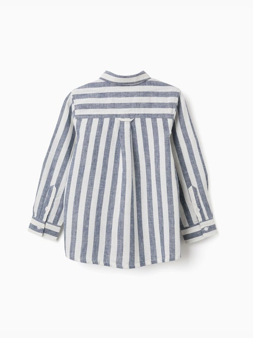 Chemise en coton et lin à rayures You&Me - Kiabi