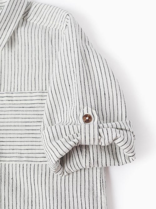 Chemise en Coton et Lin avec Poche - Kiabi