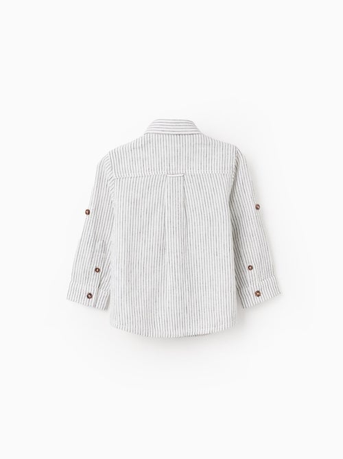 Chemise en Coton et Lin avec Poche - Kiabi