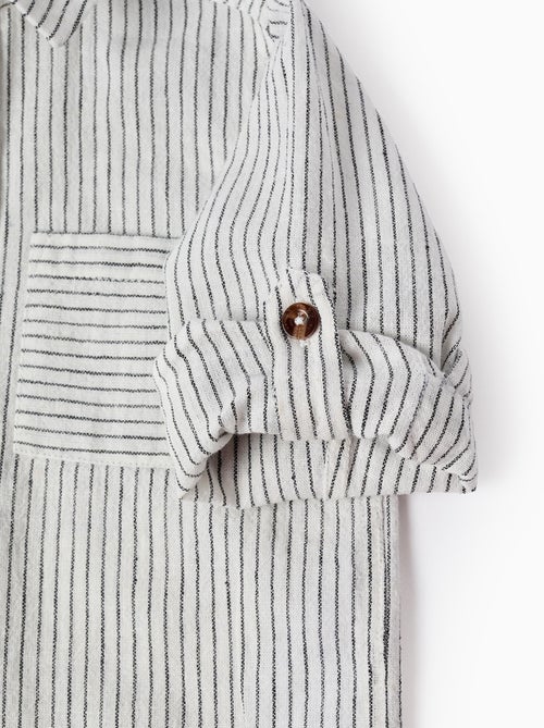 Chemise en Coton et Lin avec Poche - Kiabi