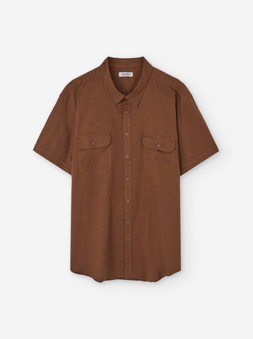 Chemise en Coton et Lin avec Poches - Kiabi