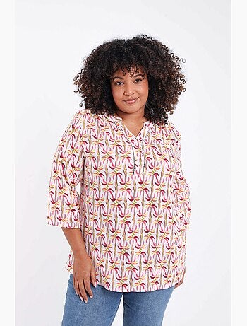 Chemise en coton et viscose imprimé palmiers PAPRIKA