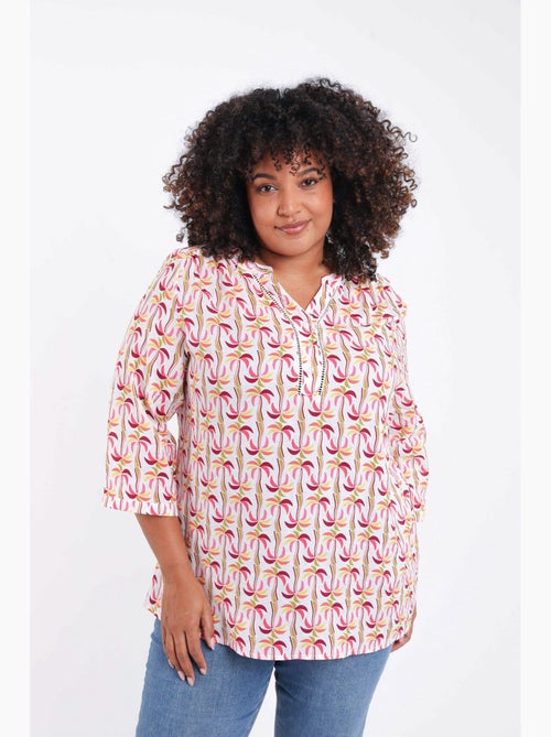 Chemise en coton et viscose imprimé palmiers PAPRIKA - Kiabi