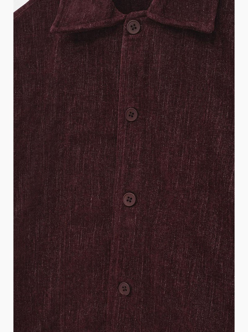 Chemise en coton giesto Rouge bordeaux - Kiabi