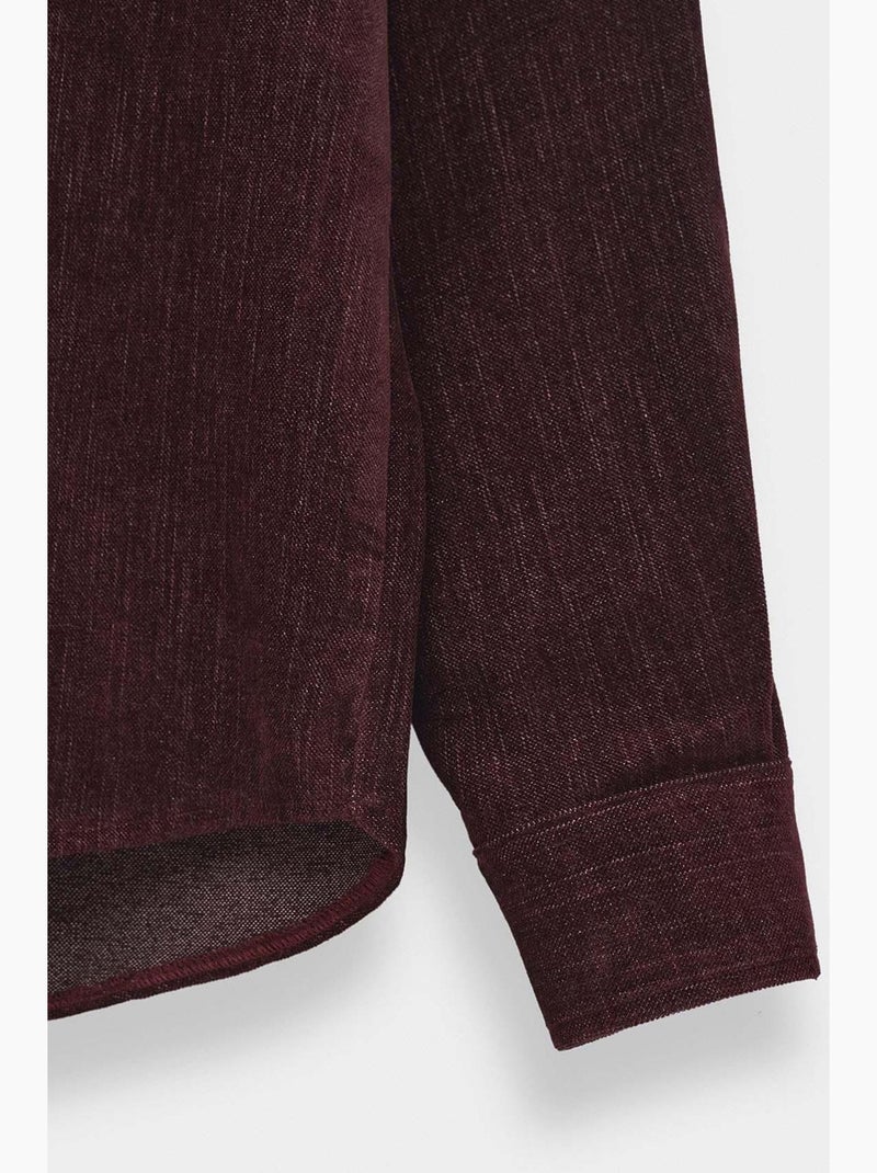 Chemise en coton giesto Rouge bordeaux - Kiabi