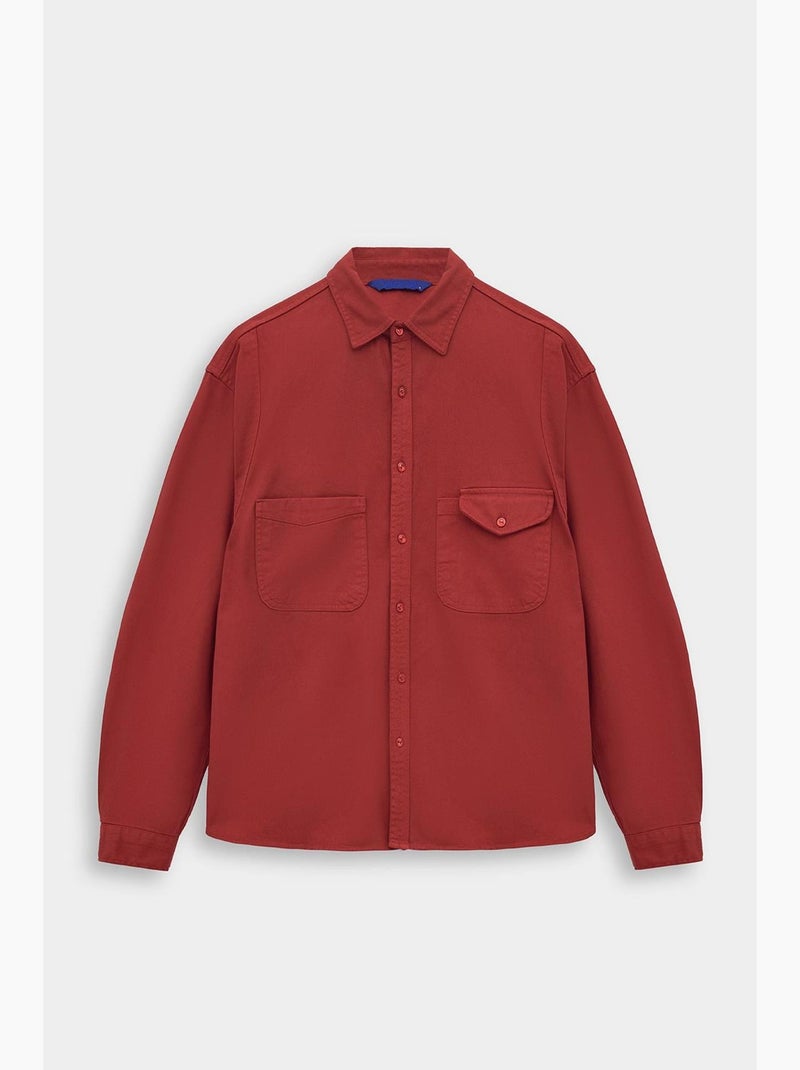 Chemise en coton giesto Rouge - Kiabi